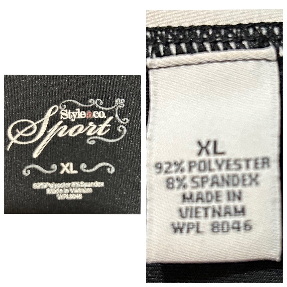 NWOT Style & co Sport, Black & White Color Blocked, Lightweight Zipper Jacket - Picture 7 of 7